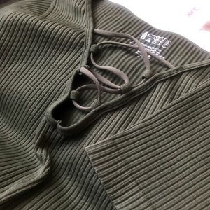 Short sleeved olive green shirt